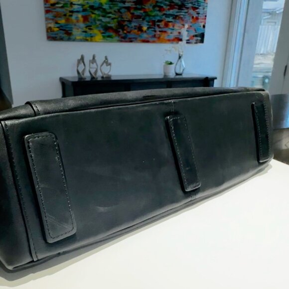 Vintage TUMI Black Leather Briefcase / Messenger Bag - Picture 6 of 6